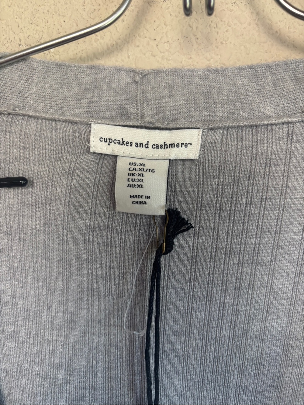 NWT Cupcakes & Cashmere 3 Piece Gray Ribbed Loungewear Set XL - Picture 3 of 13